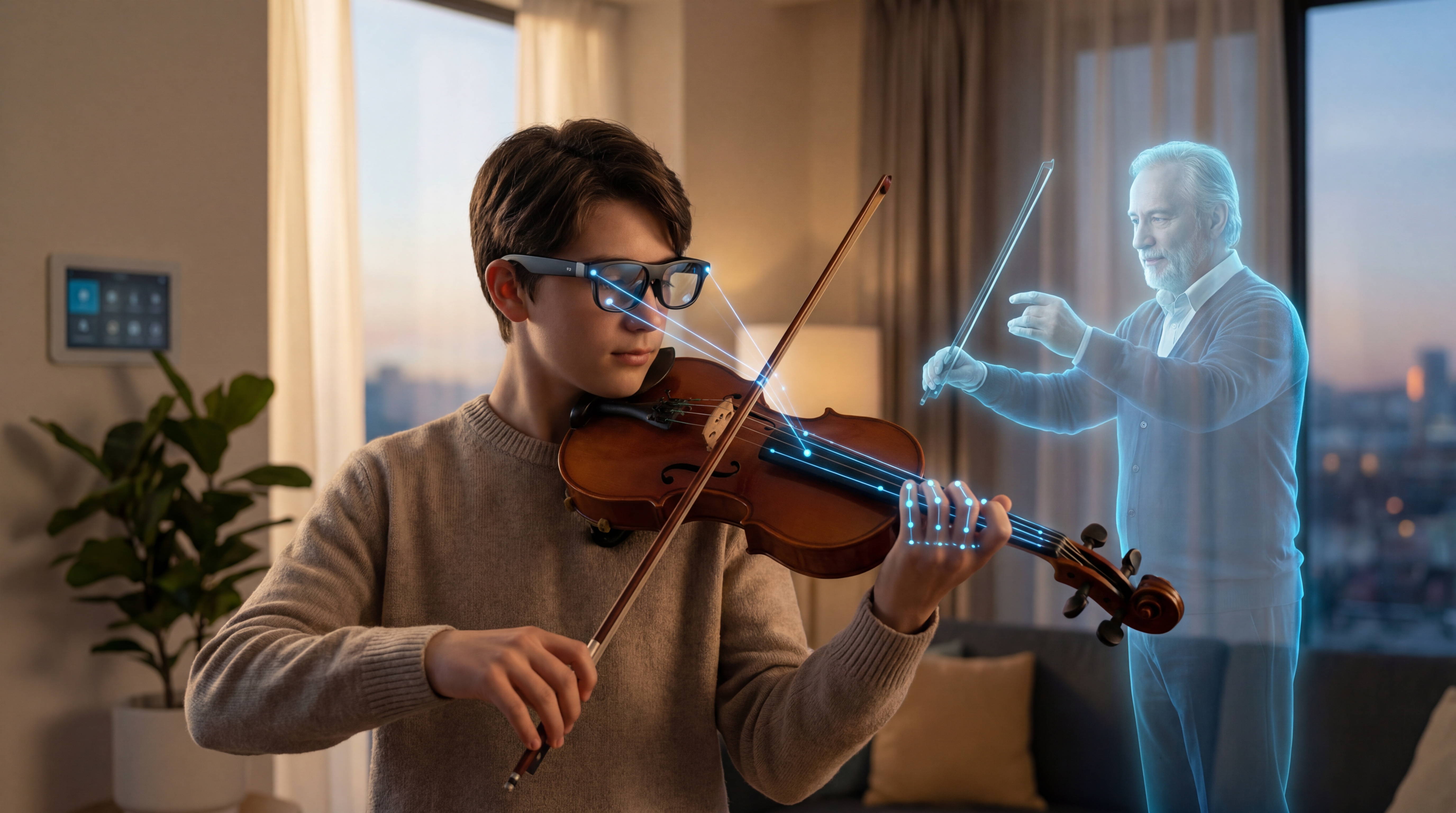 Student using AR glasses with OnDiamo skill overlays for immersive learning