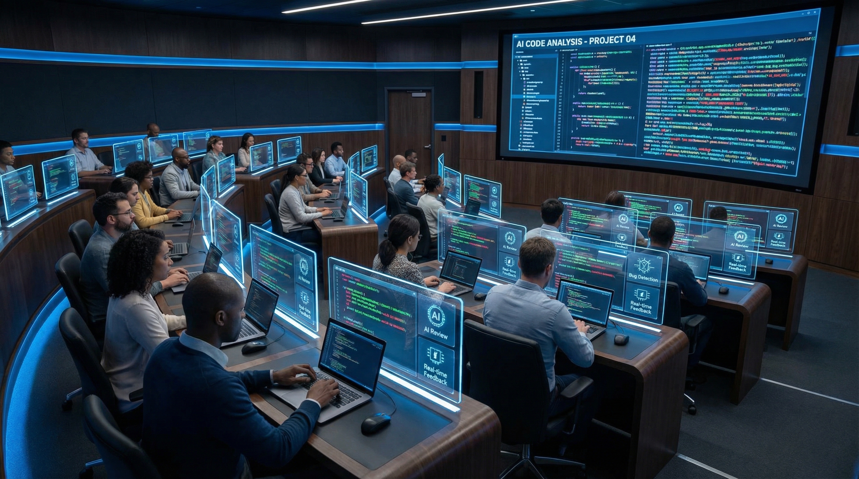 Coding bootcamp with AI-powered real-time code review and bug detection