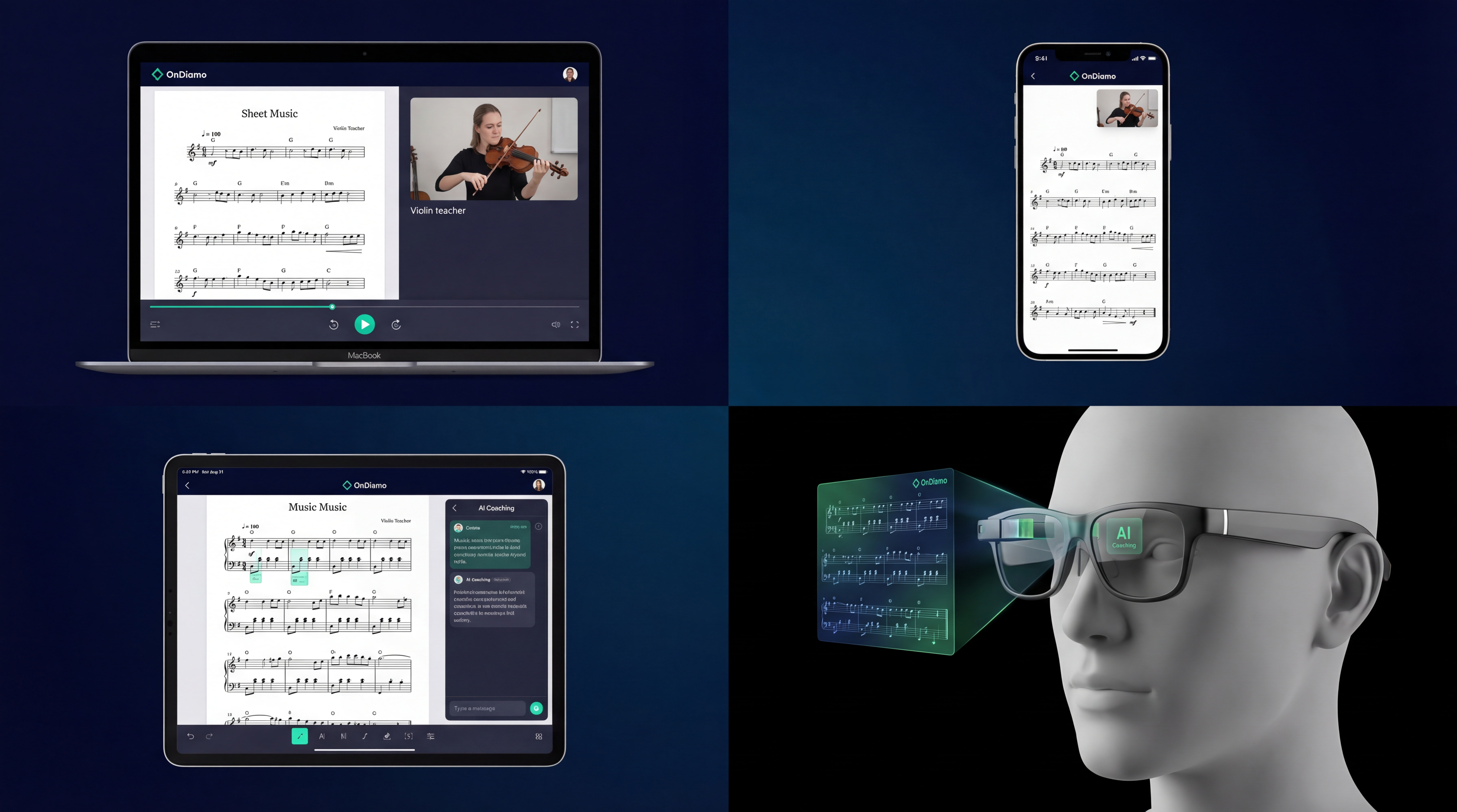 OnDiamo running on multiple devices showing cross-platform sync