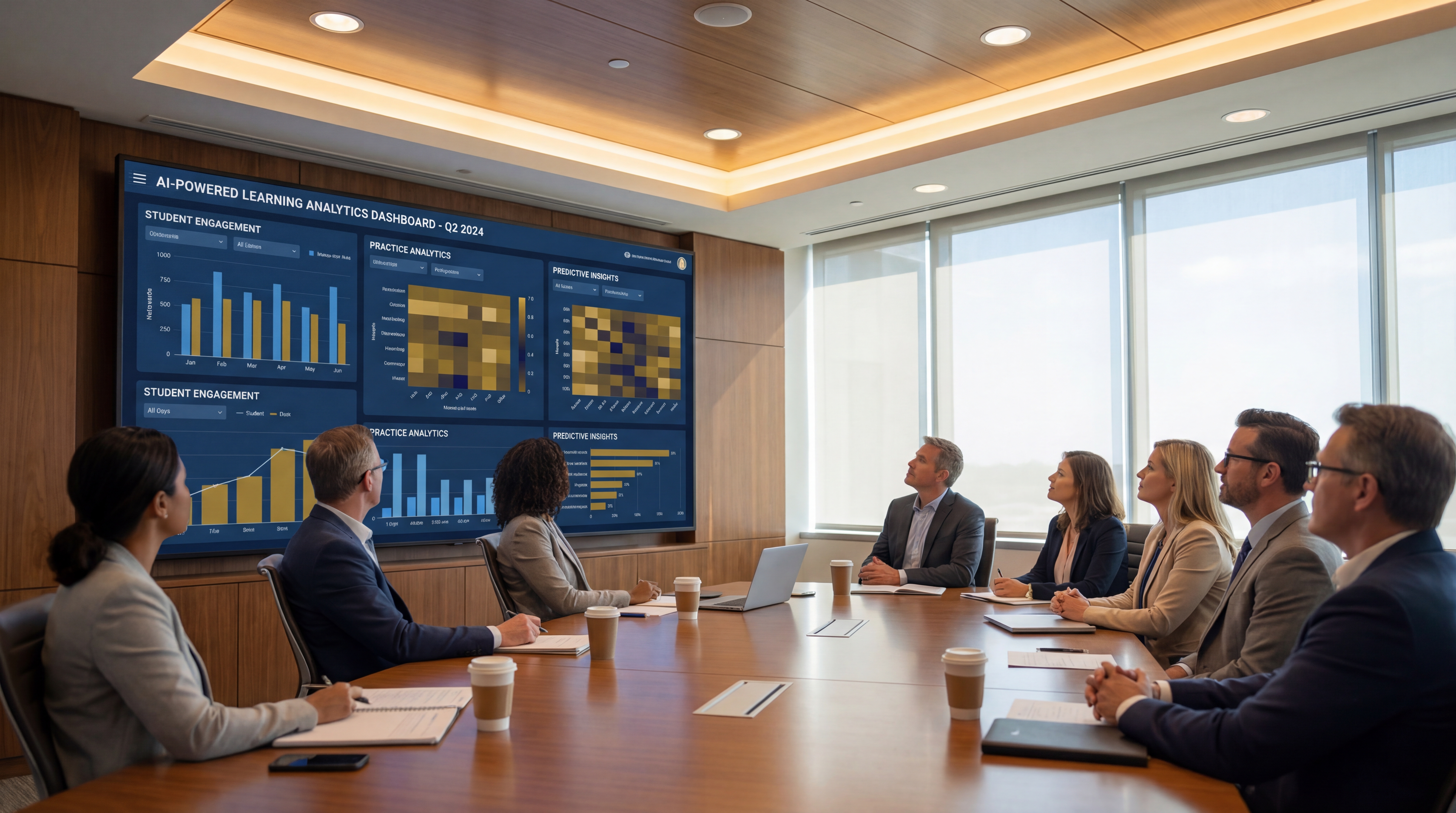 OnDiamo analytics dashboard showing student engagement metrics and learning progress for a school district